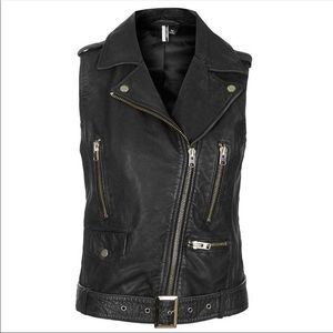 Top Shop distressed Moto vest